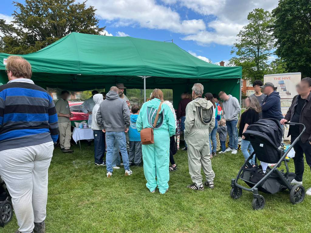Crowd at stall