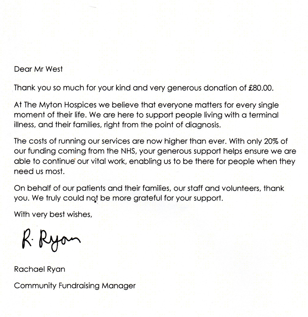 Letter from Myton